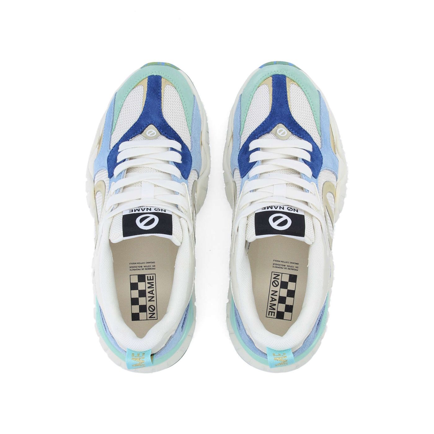 KRAZEE RUNNER W - KNIT/SDE/SDE - BIANCO SPORCO/VERDE/BLU SICILIANO